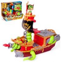 PIRATIX Kraken Ship–Piratix Pirate Ship.Contains 1 Kraken Ship,2 Piratix & exclusive accessories,1 cannon shell,1 exclusive treasure,6 golden treasures,1 exclusive flag,1 sword,1 anchor and 1 prison