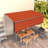 Manual Retractable Awning with Blind 5x3m Orange&Brown