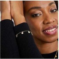 Gold-Plated Zirconium Bracelet - 18k Yellow Gold, Adjustable, Sparkling Stones, Elegant Gift