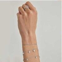 Luxenter Kisain Rhodium-Plated Silver Zircon Bracelet - Minimalist Adjustable Bangle