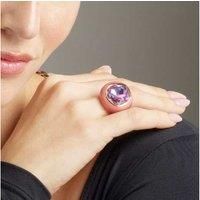 Luxenter 18k Yellow Gold Purple Crystal Statement Ring - Bold Women's Fashion Jewellery
