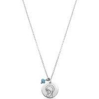 Sterling Silver & 18k Gold Blue Crystal Pendant Necklace - Adjustable Chain, Lightweight, Statement Jewellery