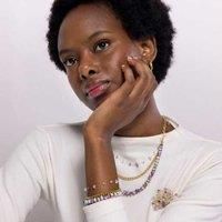 18K Gold Adjustable Boho Bracelet with Multicoloured Natural Stones - Lightweight & Elegant