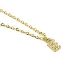 Luxenter 18k Gold Plated Alphabet E Pendant Necklace - Adjustable, Cubic Zirconia, Personalised Gift