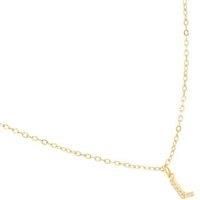 Luxenter 18k Yellow Gold Alphabet L Pendant Necklace with Cubic Zirconia - Adjustable Chain, Personalised Gift