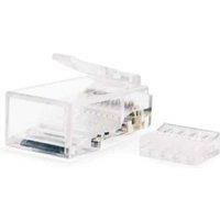 NANOCABLE 10.21.0201-50 - Connector for RJ45 Ethernet Network Cable, 8 Threads Cat.6 UTP, Bag of 50 units, Transparent, Standard, Includes Guides