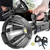 Portable Powerful LED Flashlight Mountable Bracket Handheld Searchlight USB Rechargeable Spotlight
