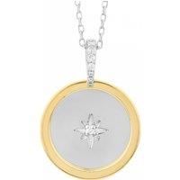 Secrecy Women/'s 925 Sterling Silver 18K Gold Plated Time to Shine Necklace with "Natural Diamond"