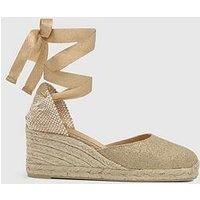 Castaner Carina Sparkly Wedge Espadrille - Gold