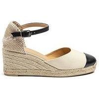 Castaner Coraline Contrast Toe Wedge Espadrille - White