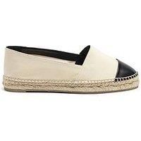Castaner Katty Toe Contrast Flat Espadrille - White