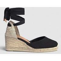 CastaÃ±er Women's Carina Espadrille Wedged Sandals - Negro - UK 6