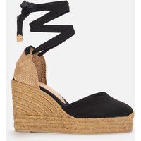 Castañer | Espadrille with Wedge Chiara Made in Canvas 11 cm | Woman | Black | 36