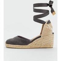 Castaner Carina Wedge Espadrille - Charcoal