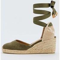 CastaÃ±er Women's Carina 6 Canvas Espadrilles - Olive - UK 4