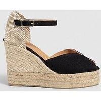 Castaner Bianca 8Ed Wedged Espadrille Sandals - Black