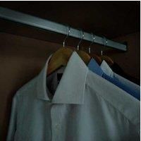 White Aluminium 40cm LED Wardrobe Rail with Motion Sensor - Wall Mounted