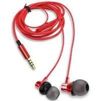 AIWA ESTM-50RD In-Ear Headphones with Mic - Wired Earbuds, Ergonomic Fit, Clear Sound