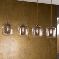 Fox 4 Light Crystal Hanging Ceiling Mesh Pendant Brown E27