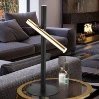 Schuller Valencia Varas LED table lamp, black/gold, 2-bulb