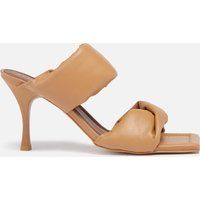 ALOHAS Women's Twist Leather Heeled Sandals - Camel - UK 3.5
