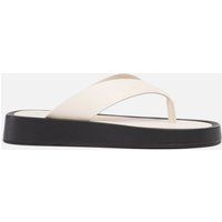 ALOHAS Women's Overcast Leather Toe Post Sandals - Ivory - UK 3.5