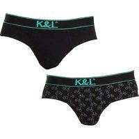 Kisses&Love Pack-2 Funny Briefs breathable fabric KLS1 men