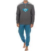 Kisses&Love KLP3 Men/'s Long Sleeve Fleece Winter Pajamas Grey Blue