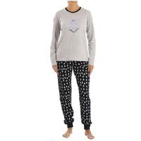 Kisses&Love KLP1 women/'s long-sleeved winter pajamas Gray-black