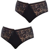 Q-EN Pack-2 Microfiber Panties for Women 205 Black