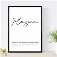 Nacnic print of hogar | minimal design of dictionary of black white a3