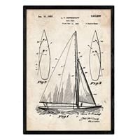 Nacnic Poster with patent sailing ship. Sheet with old design A3