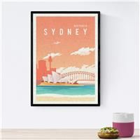 Nacnic Sydney sheet. Vintage style. Poster operates colors. Sydney A3