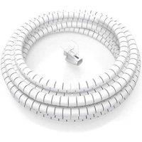 AISENS 2.0m White Spiral Cable Organizer - Tidy Home Cinema & TV Setup Accessory