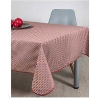 Stain Resistant Tablecloth Red Waves