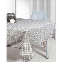 Stain Resistant Tablecloth Grey Print