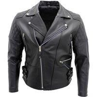 Men's Black Biker Real Cowhide Leather Jacket