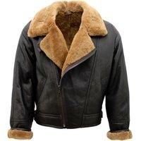 Men’s Aviator Vintage Brown B3 Shearling Sheepskin Leather Pilot Flying Jacket