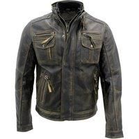 Men's Vintage Black Warm 100% Leather Retro Biker Jacket