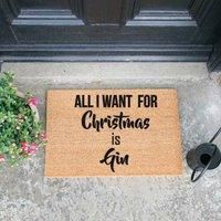 Artsy Doormats All I Want For Christmas Is Gin
