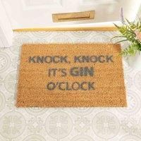 Knock Knock It's O'Clock Grey Doormat