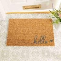 Artsy Doormats Hello Scribble Heart Grey Doormat
