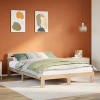 Berkfield Home Bed Frame without Mattress 150x200 cm King Size Solid Wood Pine in Brown
