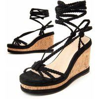 Montevita - Wedge Sandal for Women Wesand2 95699 Black, Black/White, 7 UK