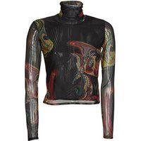Desigual Women/'s Long-Sleeved T-Shirt, Black, M