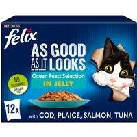 FELIX As Good As it Looks Ocean Feasts Wet Cat Food 12x85g