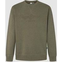 Pepe Jeans New Nouvel Centre Logo Crew Neck Sweatshirt Khaki