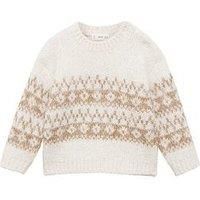 Mango Younger Boys Fairisle Knitted Jumper - Light Cream