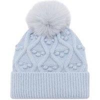 Mango Younger Girls Pom Pom Knitted Hat - Light Blue