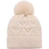 Mango Girls Knitted Pom Pom Hat - Beige